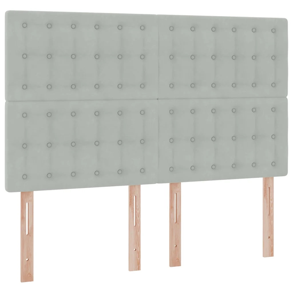 Letto con contenitore e LED Grigio chiaro 140 x 190 cm Velluto 3372783