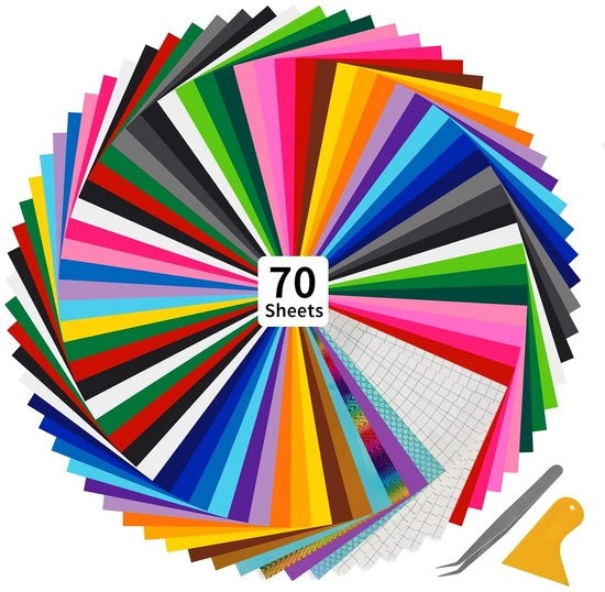 Foglia vinilica colorata - foglia vinilica per piatti - 70 pezzi - autofissante