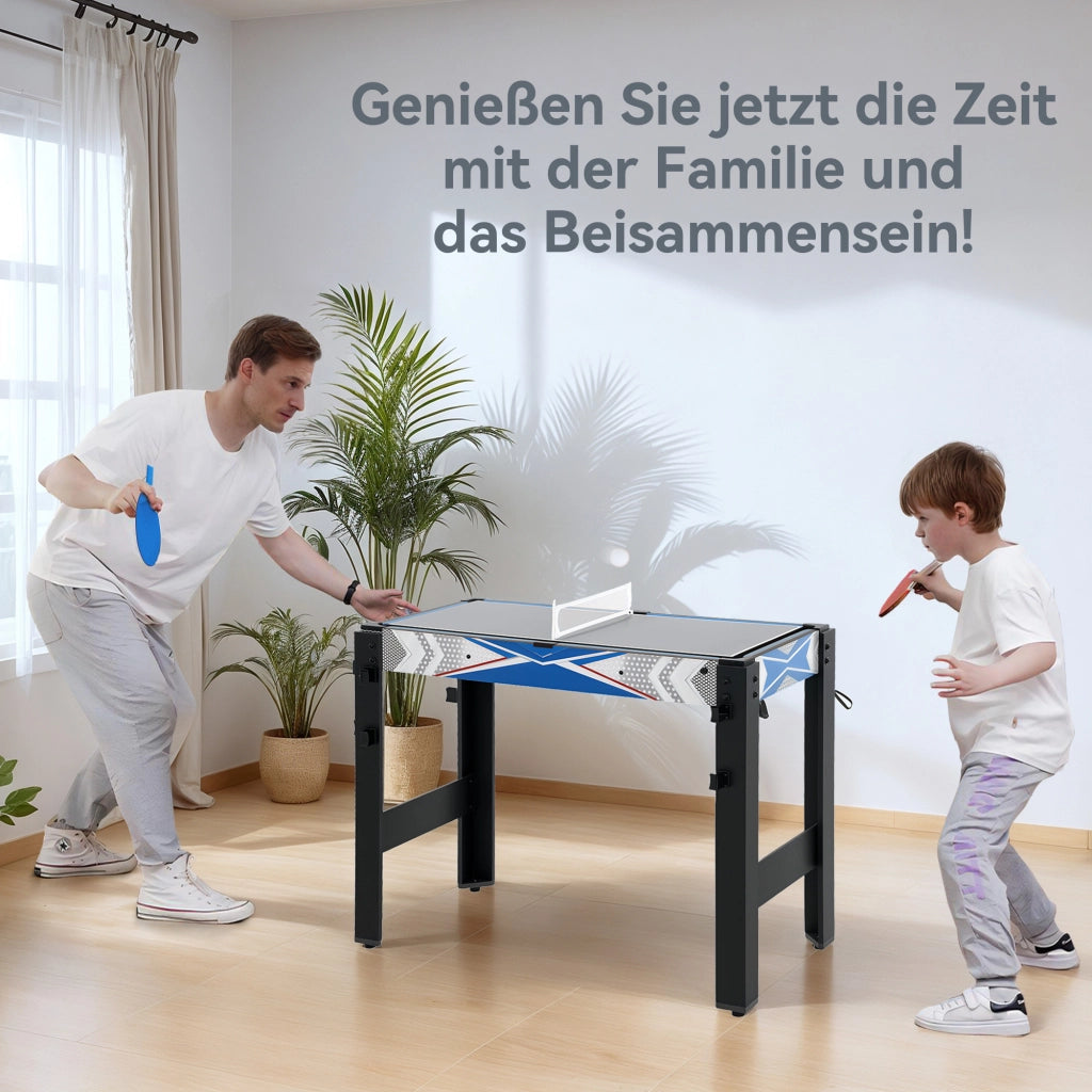 Tavolo multigioco 5 in 1 ¨C Xylo ¨C Biliardo, ping pong, hockey, basket, tiro con l'arco, MDF, blu