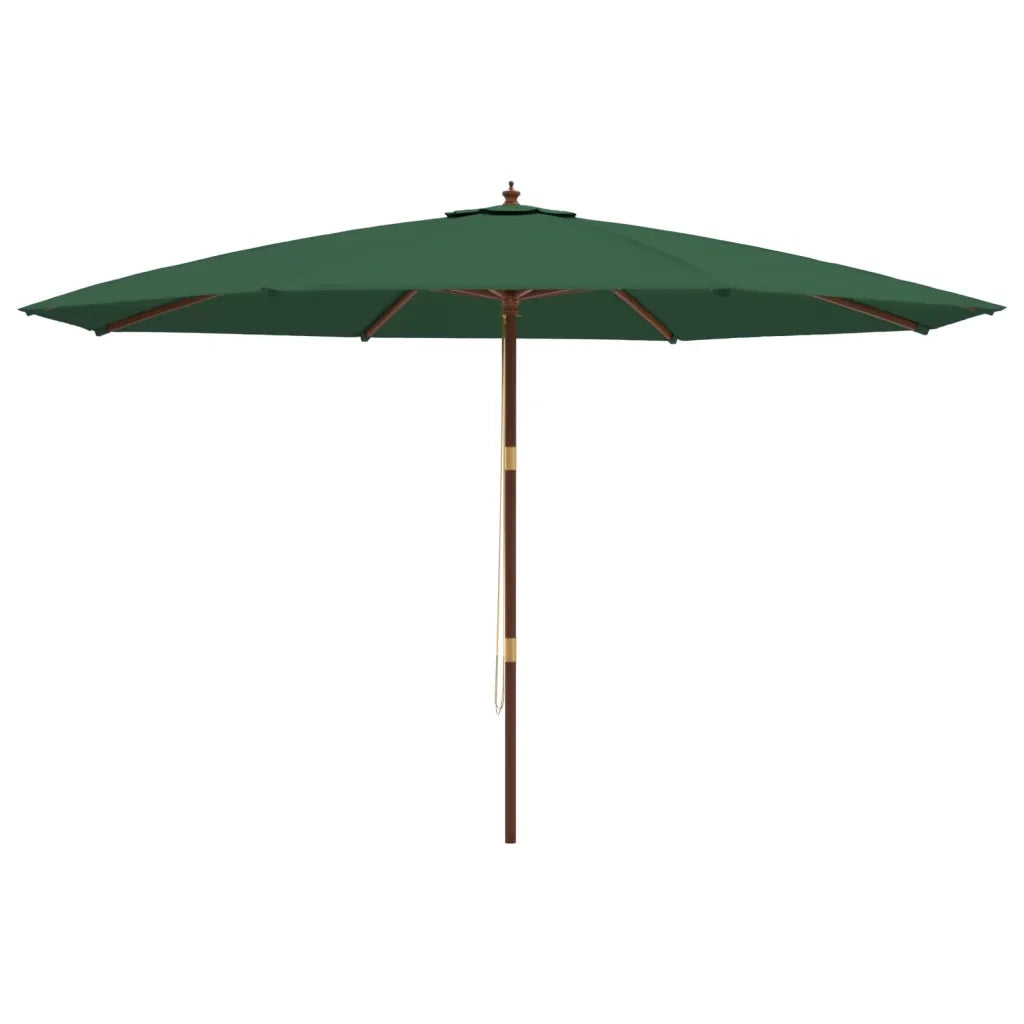 Ombrellone da Giardino con Palo in Legno Verde 400x273 cm