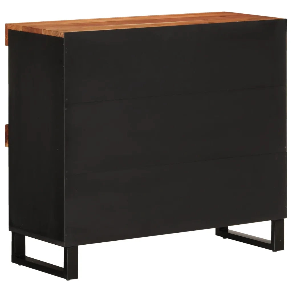 Credenza-Buffet-Armadio da cucina 85x33x75 cm in Legno Massello di Acacia