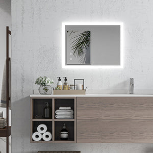 Specchio Bagno con Luci LED  3 Tonalità 70x50 cm Controllo Touch e Design Antiappannamento