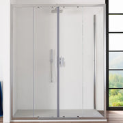 Box doccia angolare 90x190 cm vetro 6mm trasparente apertura 2 ante scorrevoli | Favignana