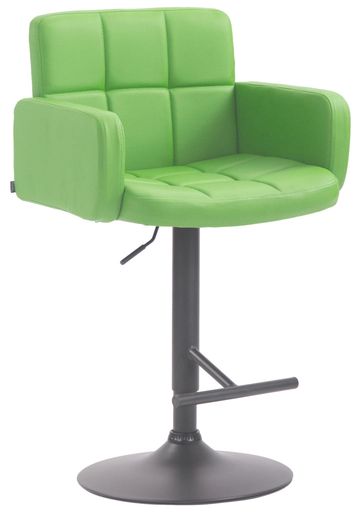 Sgabello Los Angeles in similpelle verde,nero