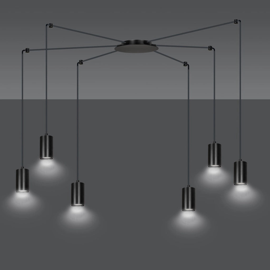 Lampada a sospensione TRAKER in acciaio nero