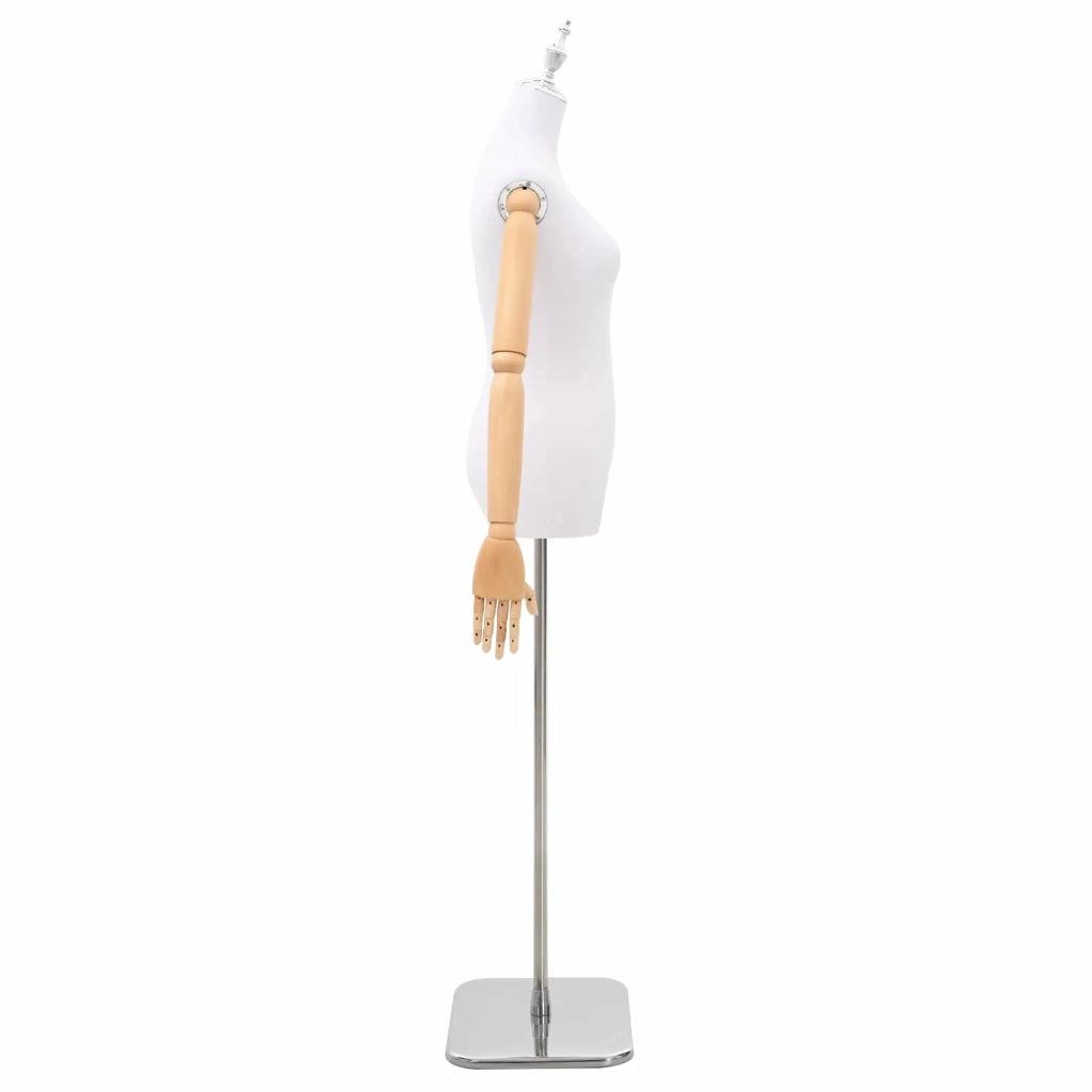 Manichino Regolabile 165-213 cm con Base Femmina PP Bianco 42041701