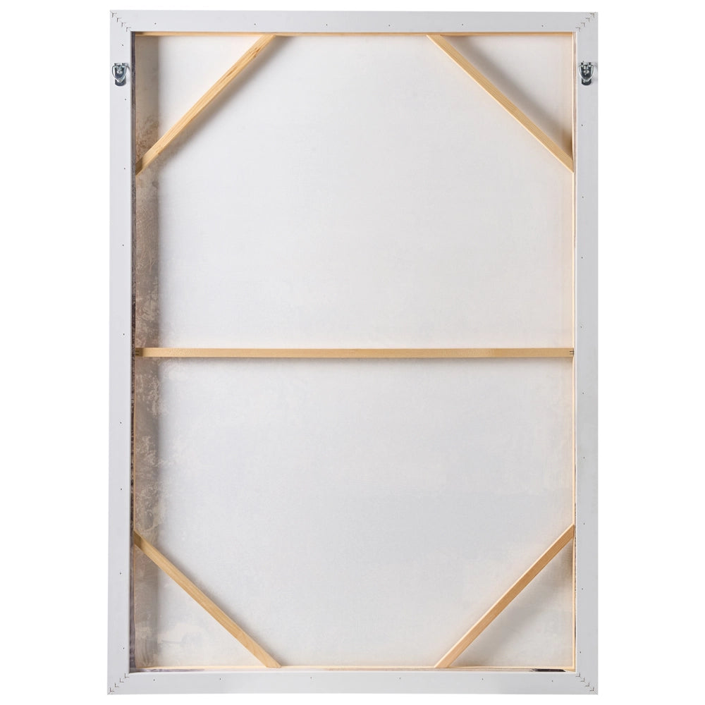 Decorazione da parete su tela marrone, motivo astratto realizzato a mano, materiali sintetici, cornice in legno di pino, soggiorno