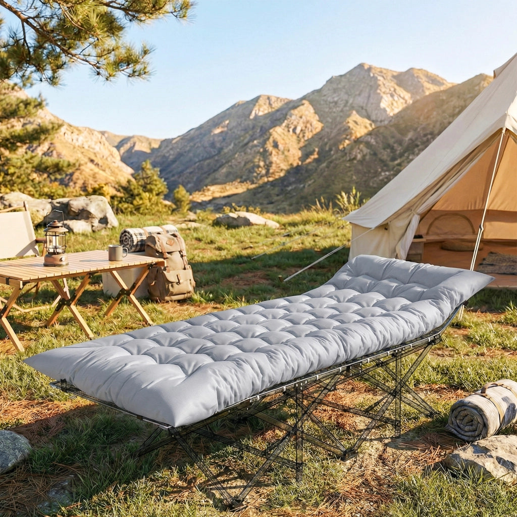 Materasso da campeggio pieghevole ¨C zephmum ¨C grigio chiaro 7.6 cm