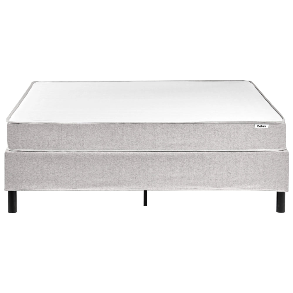 Letto matrimoniale in tessuto senza testata con materasso a molle insacchettate 160 x 200 cm grigio chiaro Camera da letto elegante