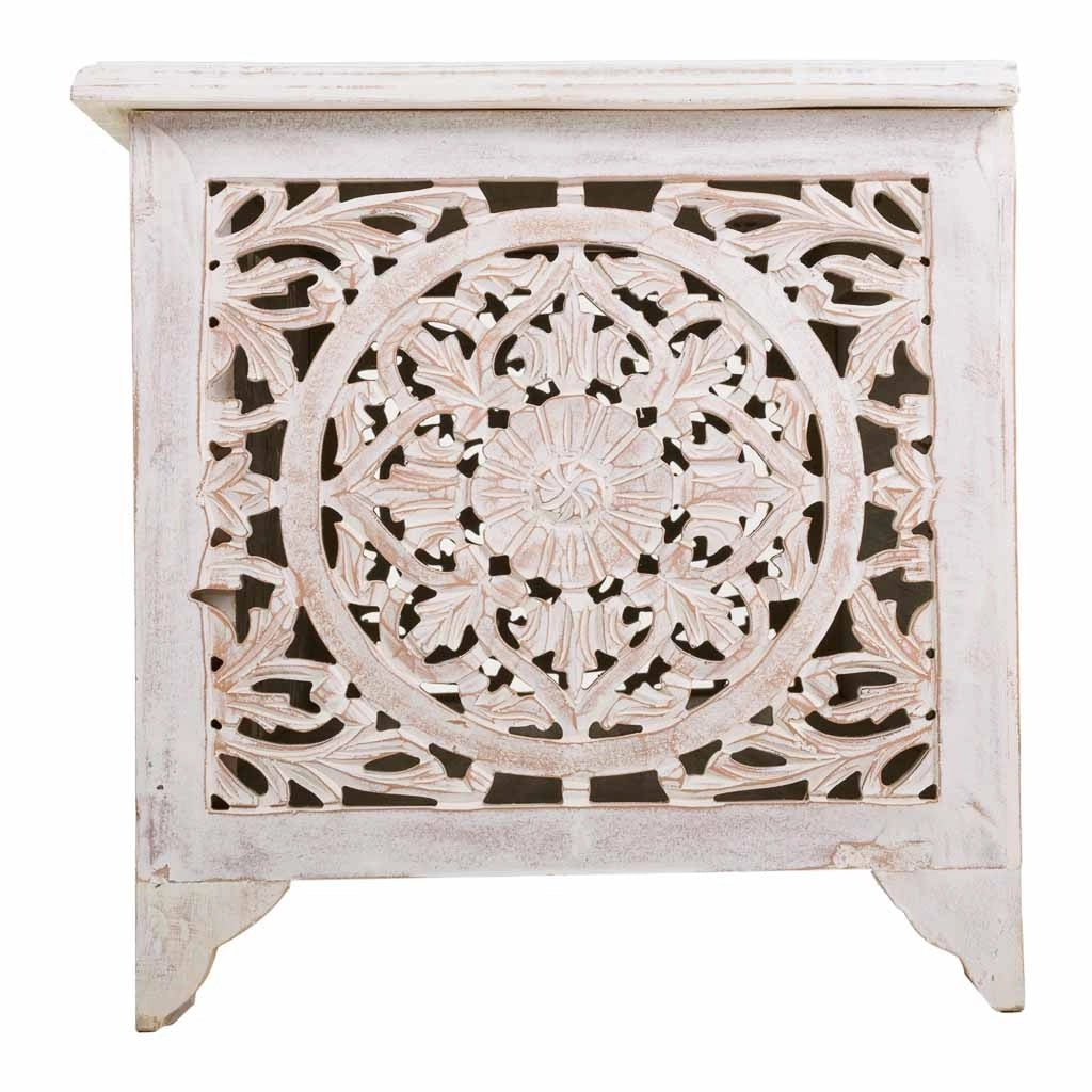 Cassapanca in legno bianca fatta a mano 102x48x50h cm