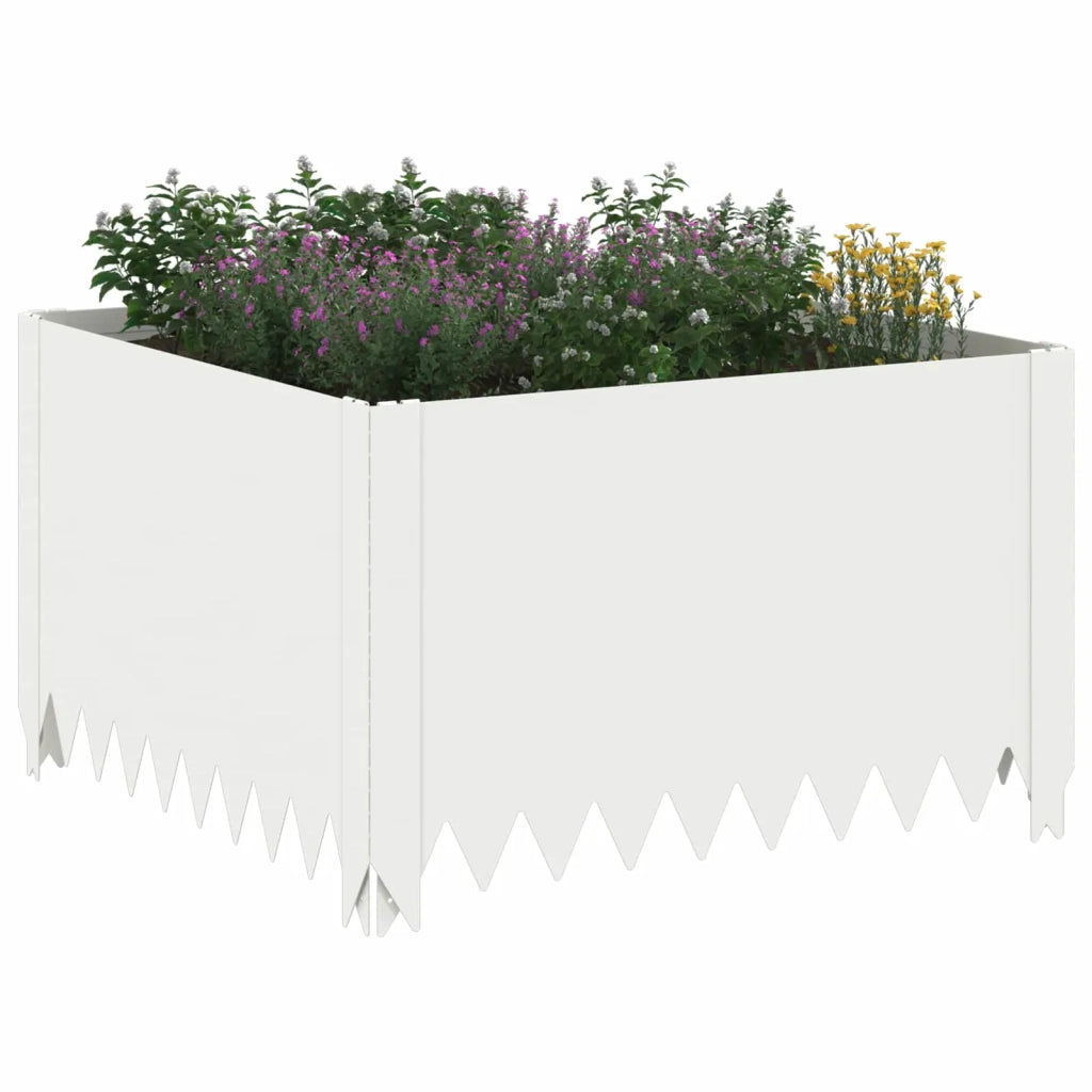 Bordura per Prato 60 x 60 x 35 cm Acciaio Bianco 8008919