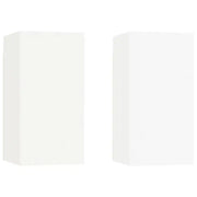 Mobili TV Bianchi 2 pz | Armadietto TV | Mobile Porta TV 30,5x30x60 cm in Legno Multistrato