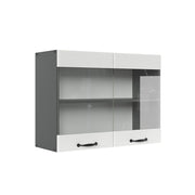Vicco Mobile da cucina in vetro Bianco casa di campagna 80 cm