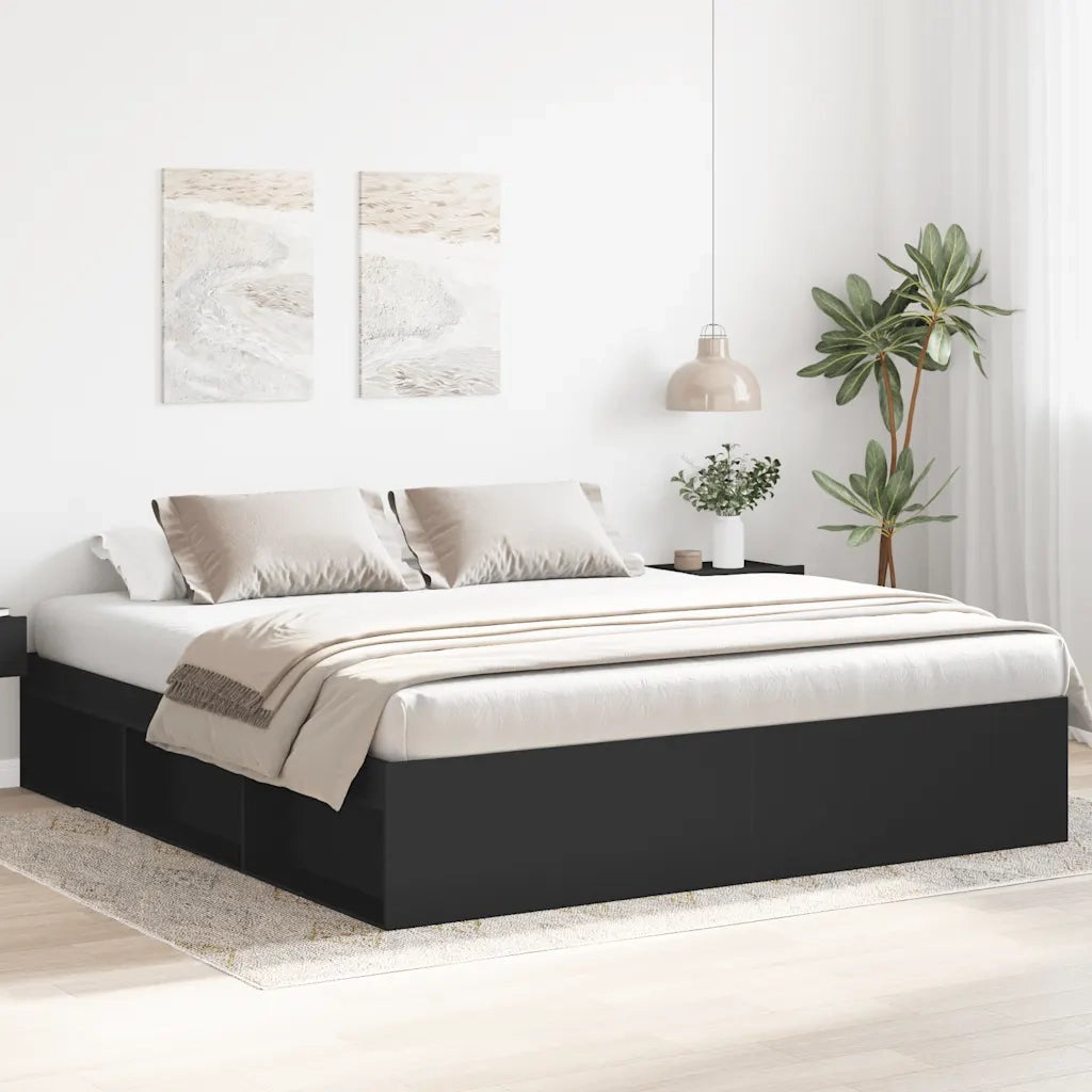 Letto matrimoniale | Letto per adulti | Giroletto Nero 180x200 cm Super King