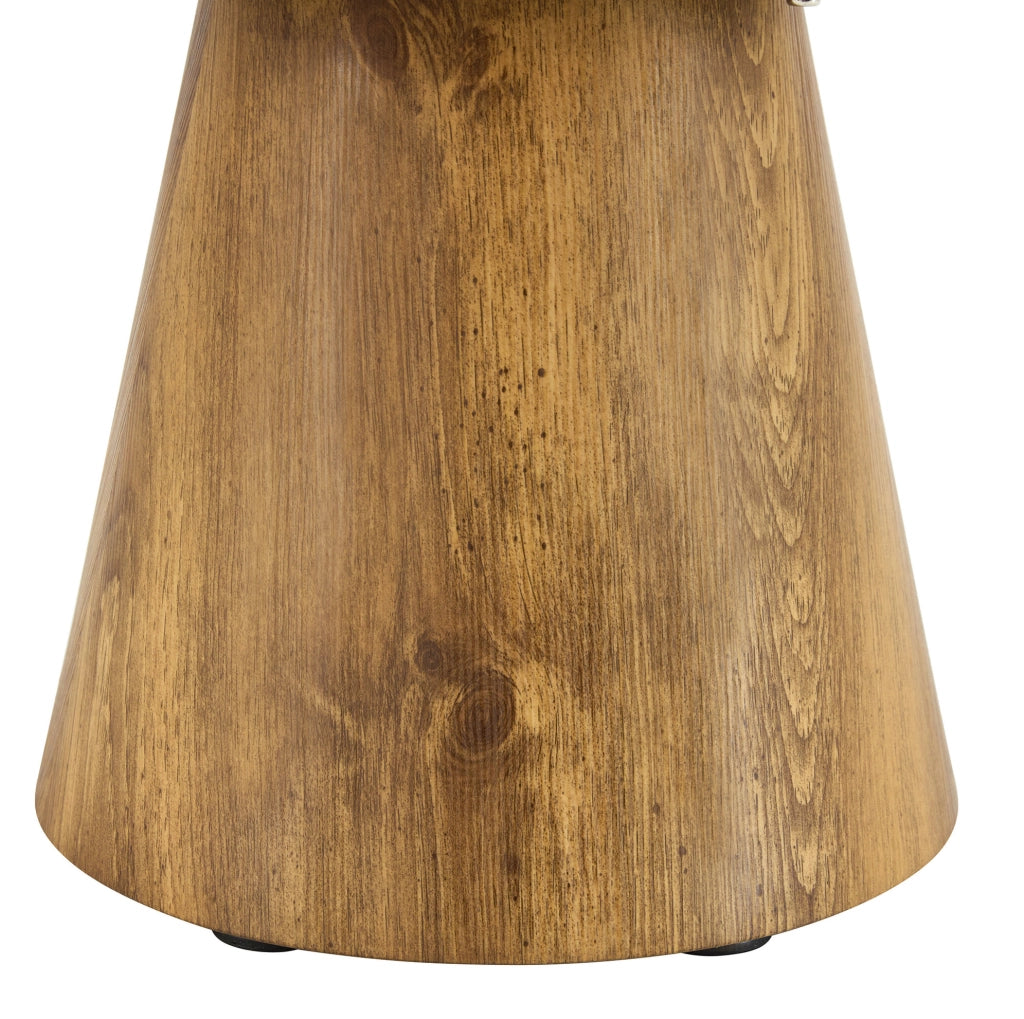 Set di 2 tavolini rotondi con effetto legno in MDF naturale