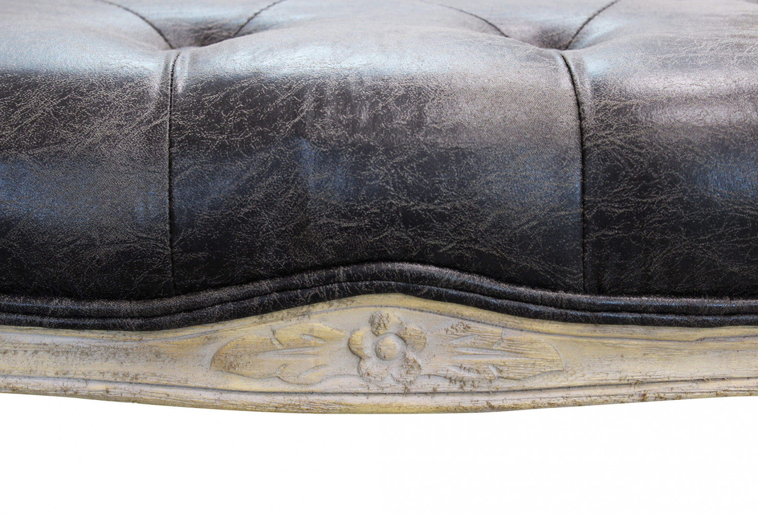 Panca Misty in Ecopelle Vintage Grigio 110x36x47 h cm in Legno Tortora