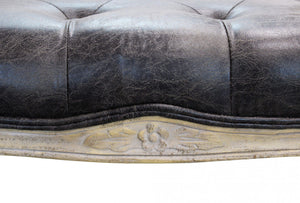 Panca Misty in Ecopelle Vintage Grigio 110x36x47 h cm in Legno Tortora