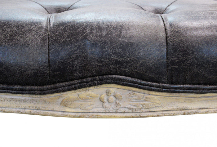 Panca Misty in Ecopelle Vintage Grigio 110x36x47 h cm in Legno Tortora