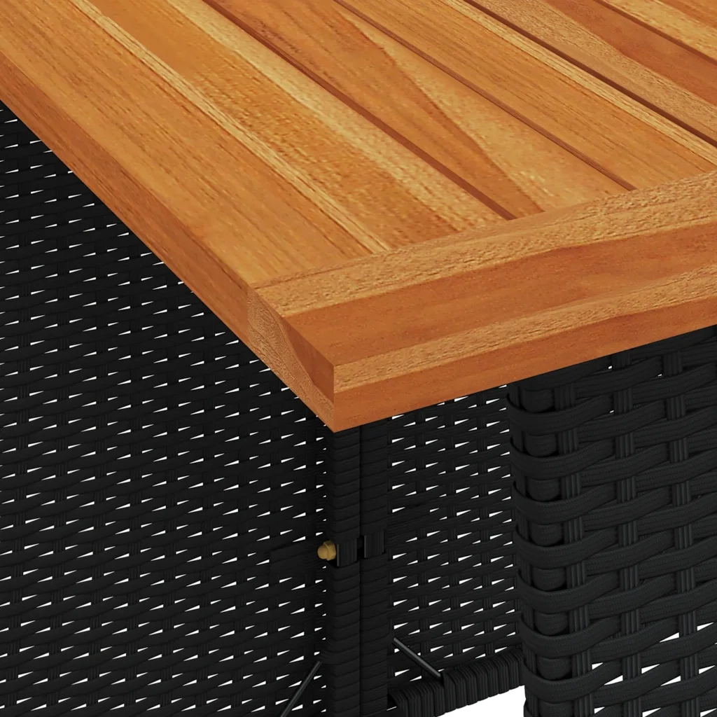 Set da Pranzo da Giardino 5 pz Nero con Cuscini in Polyrattan