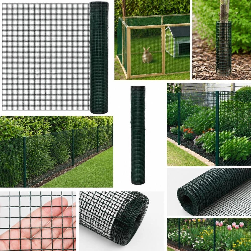 Wire Fence For Chickens, Galvanized Steel, 1x25 M, Green