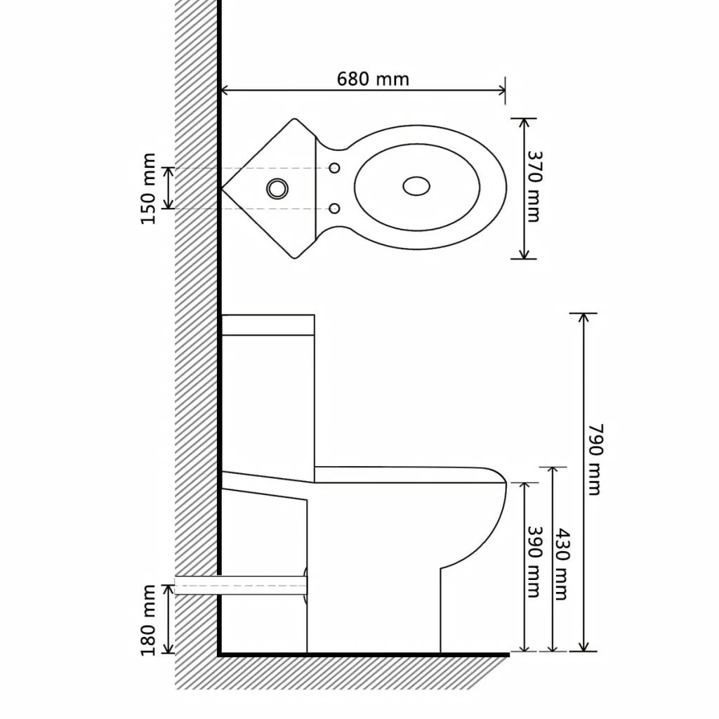 WC angolare in ceramica con vaso e sedile bianco 02_0003559
