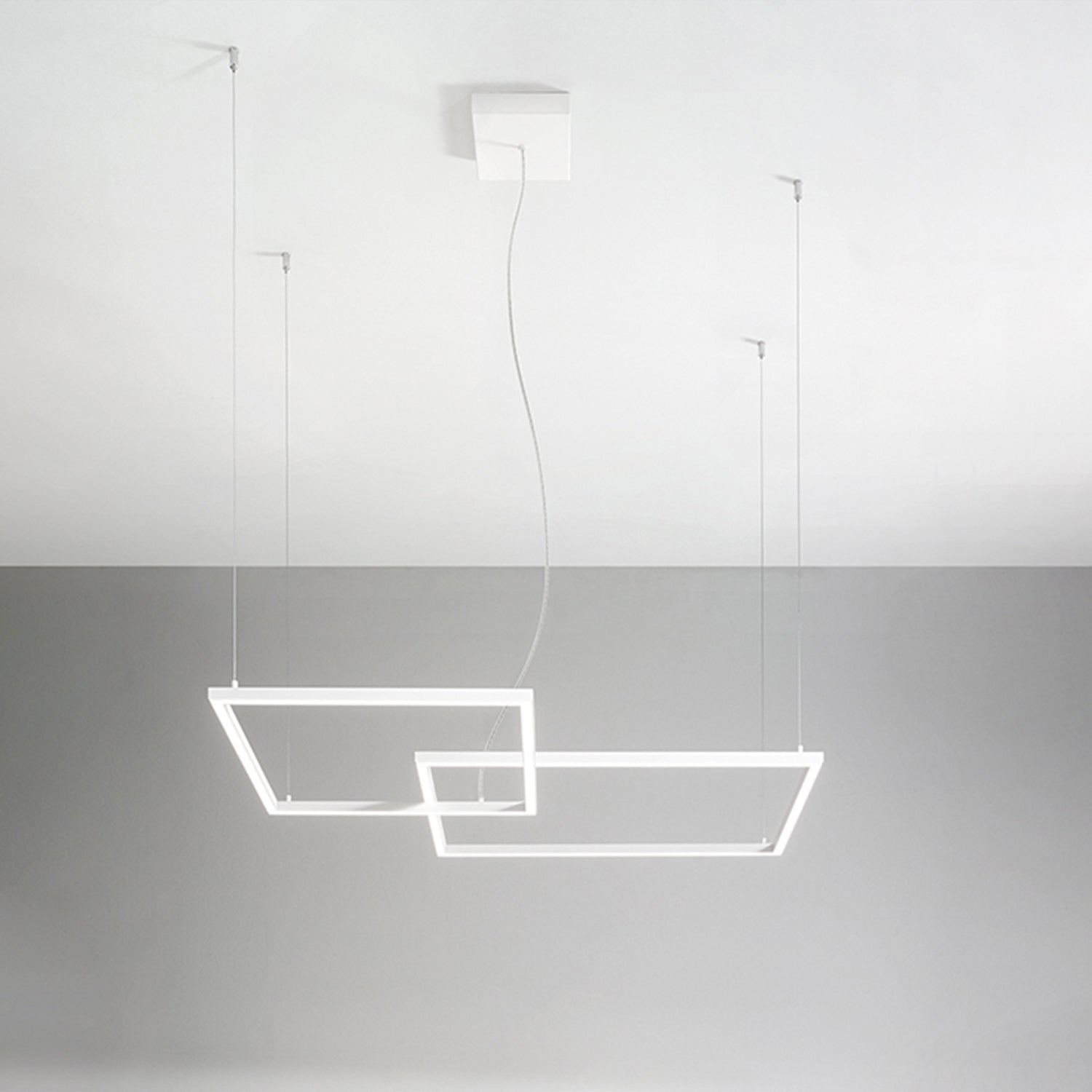 Sospensione Moderna Cross Alluminio Bianco Opaco Led 64W Dimmerabile Ip20