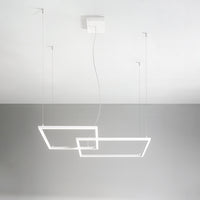 Sospensione Moderna Cross Alluminio Bianco Opaco Led 64W Dimmerabile Ip20