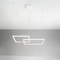 Sospensione Moderna Cross Metallo Bianco Acrilico Led 64W 3000K