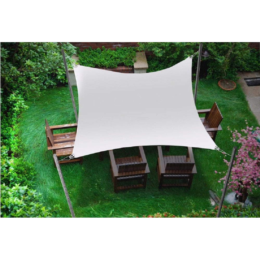 Trade Shop - Vela Tenda Quadrata Parasole Protezione Sole Ombreggiatura Giardino 3x3mt Bianca 017035 -