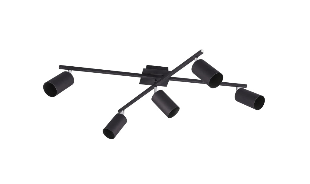 Plafoniera 2 barre 5 spots Marley nero