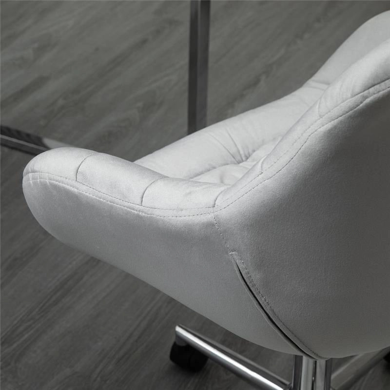 SEDIA DA UFFICIO GIREVOLE CON ALTEZZA REGOLABILE 59 X 58 X 80 IN VELLUTO GRIGIO