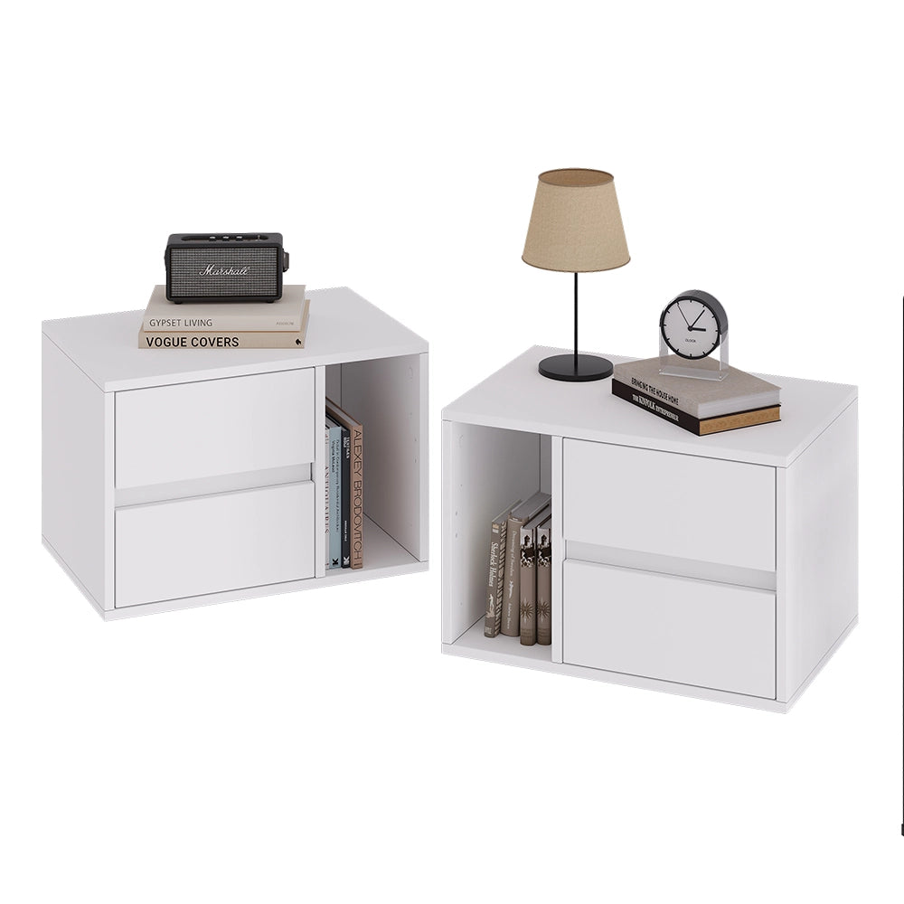 Vicco Comodino Bianco Set di 2