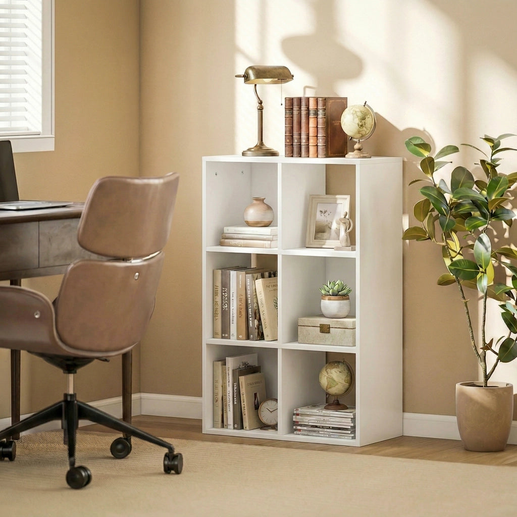Libreria a 3 Ripiani Stile Moderno con Stabilizzatori ¨C Zephmum ¨C Bianco 60x24x80