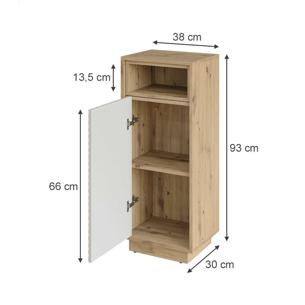 Mobiletto bagno Beatrice Cachemire/Rovere artigianale 38 x 93 cm Vicco