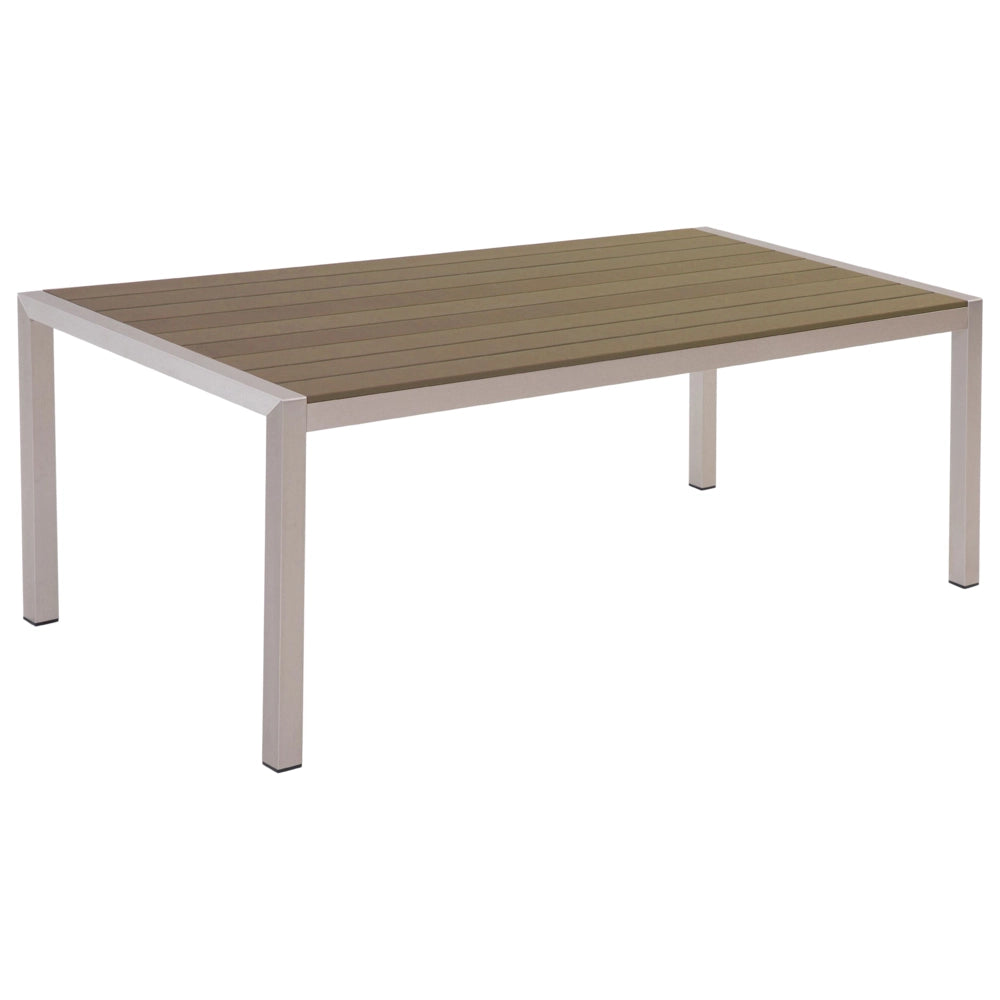 Tavolo da pranzo con struttura in alluminio anodizzato marrone per 6 persone 180 x 90 cm dal design moderno