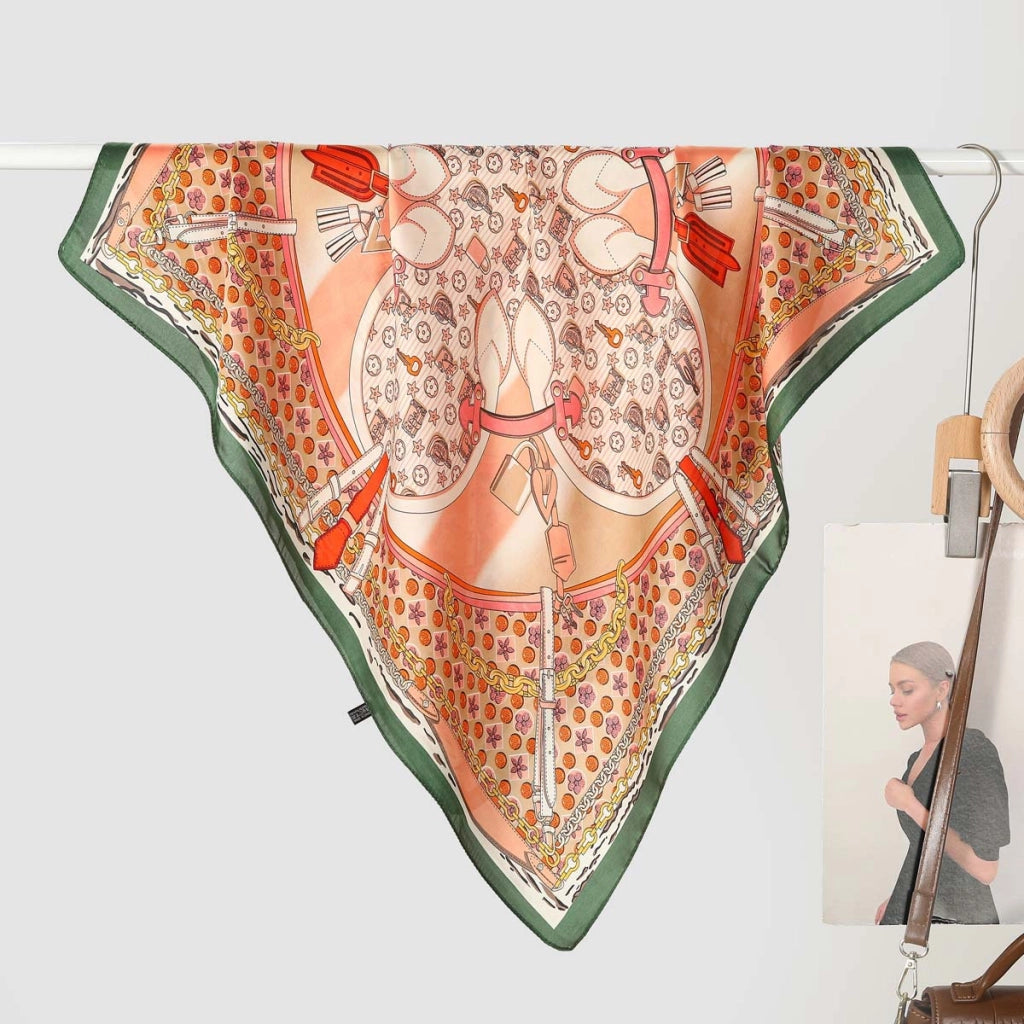 Nuova sciarpa da donna in seta stampata, stile coreano, sciarpa decorativa alla moda e versatile.