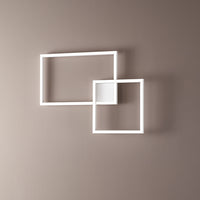 Plafoniera Moderna Cross Metallo Bianco Acrilico Led 45W 3000K