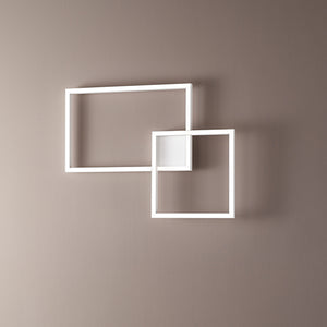 Plafoniera Moderna Cross Metallo Bianco Acrilico Led 45W 3000K
