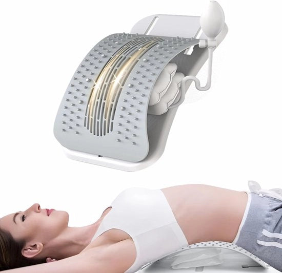 Sostegno ergonomico per la schiena – un tavolo con airbag manuale regolabile, un dispositivo per decompressione della colonna vertebrale e funzioni di correzione della postura.