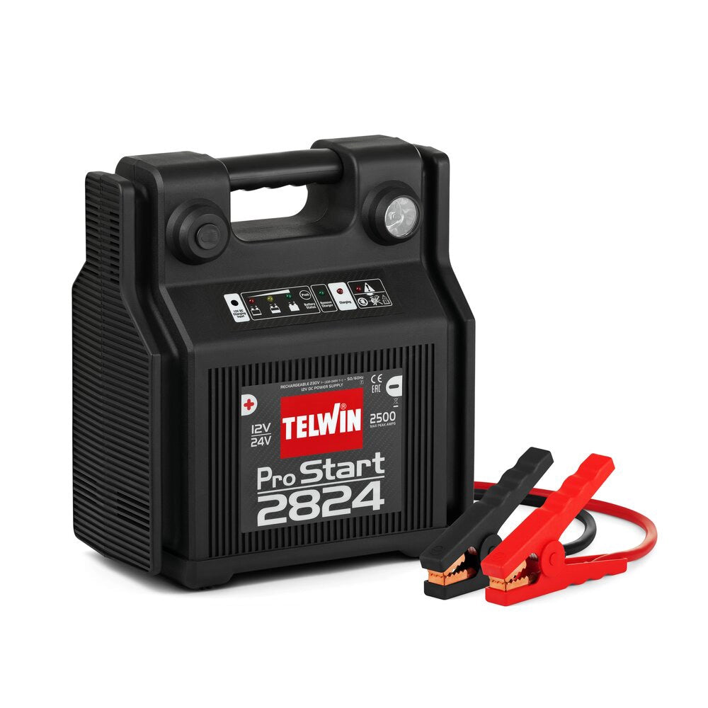 AVVIATORE PORTATILE CARICABATTERIE PRO START 2824 12V/24V 2500A TELWIN
