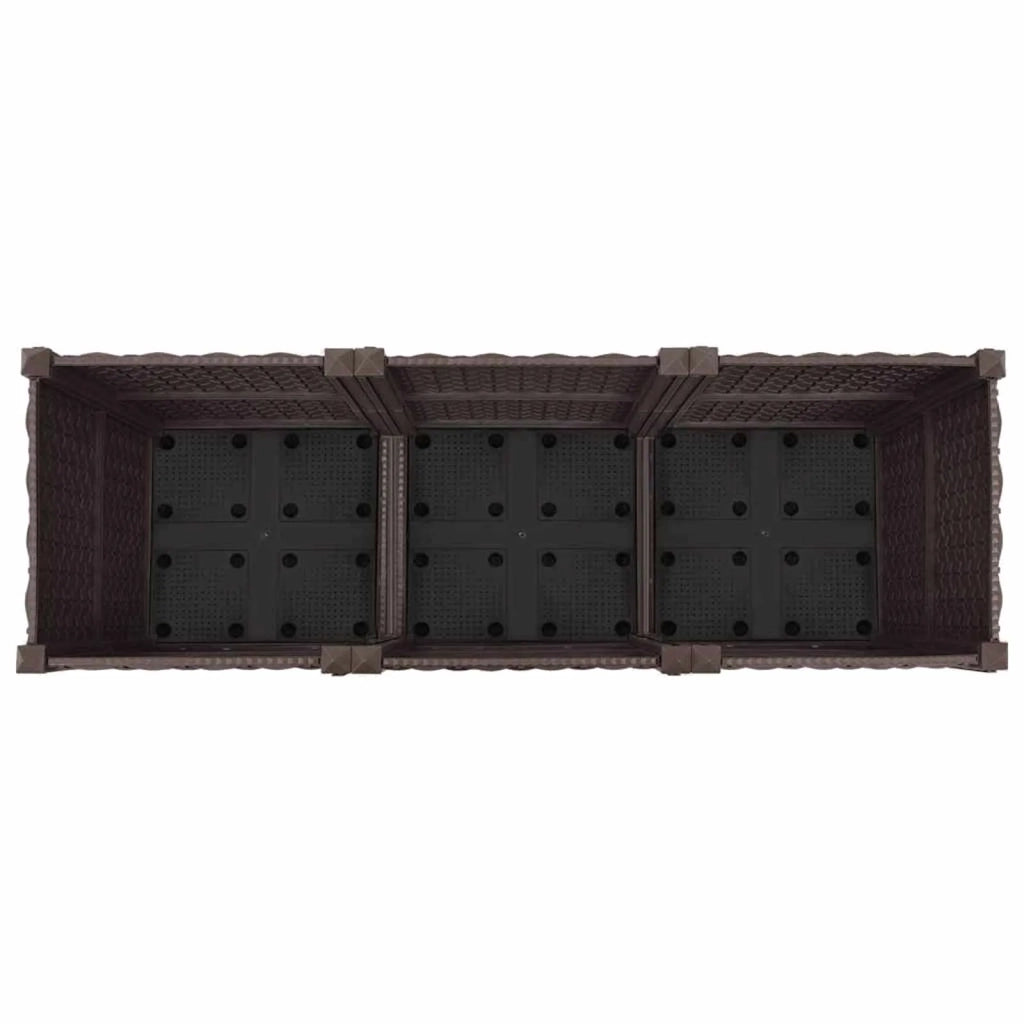 Vaso da Giardino con Ruote Marrone 120 x 40 x 44 cm PP 3423046