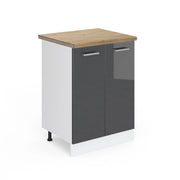 Vicco Mobiletto base cucina Antracite lucido 60 cm , PL Rovere