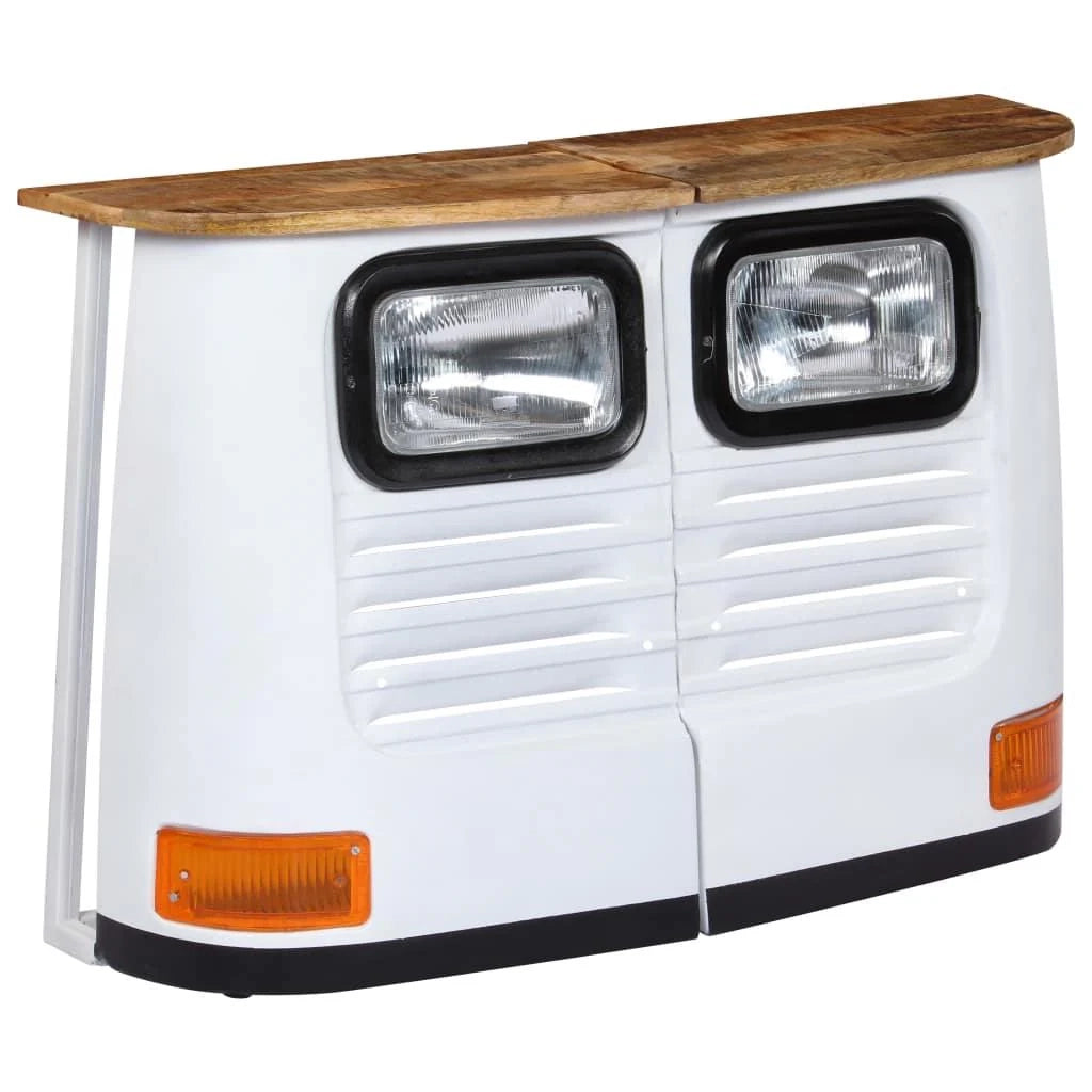 Buffet credenza mobiletto consolle mobile contenitore legno massello di mango forma di camion bianco 4402169