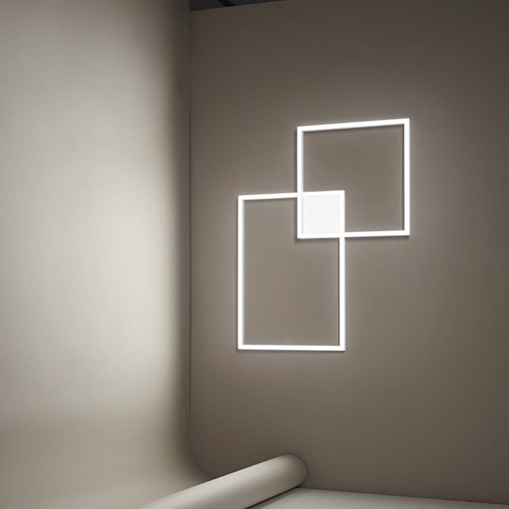 Plafoniera Moderna Cross Metallo Bianco Acrilico Led 64W 3000K