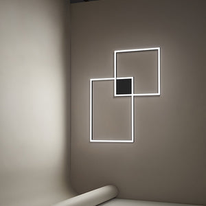 Plafoniera Moderna Cross Metallo Nero Acrilico Led 64W 3000K