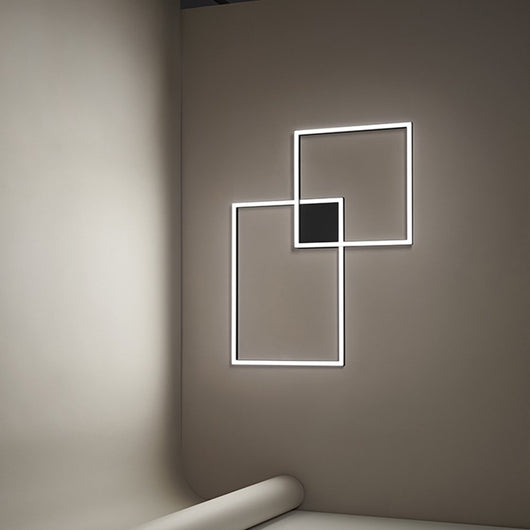 Plafoniera Moderna Cross Metallo Nero Acrilico Led 64W 3000K