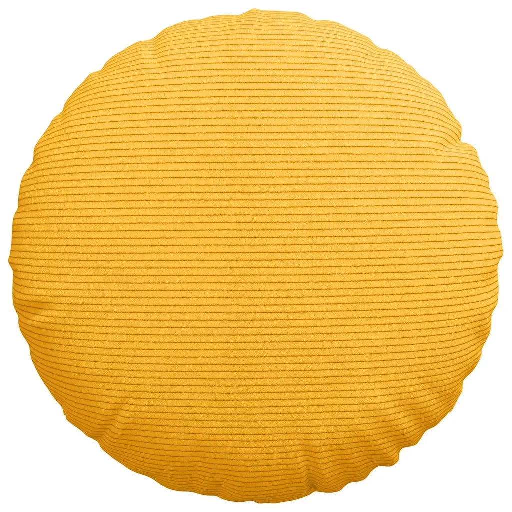 Cuscini per Seduta 2 pcs Giallo Chiaro Ø 40 cm Tessuto in Cords