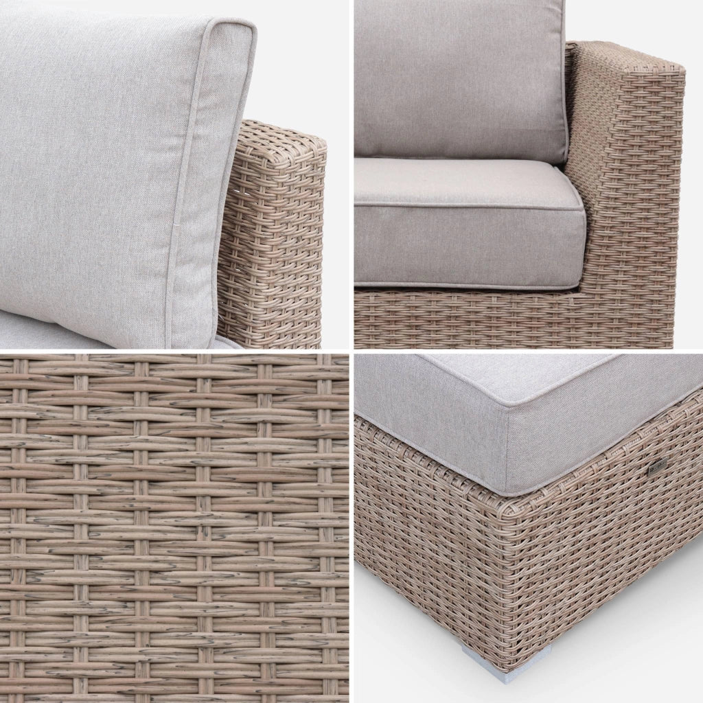 Salotto da giardino premium in resina intrecciata, 12-14 posti, beige