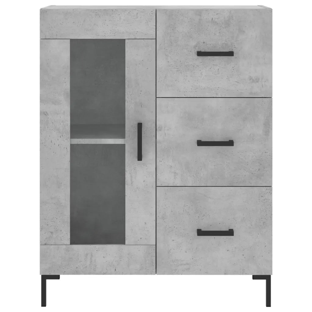 Credenza-Buffet-Armadio da cucina Grigio Cemento 69,5x34x180 cm in Legno Multistrato 215992