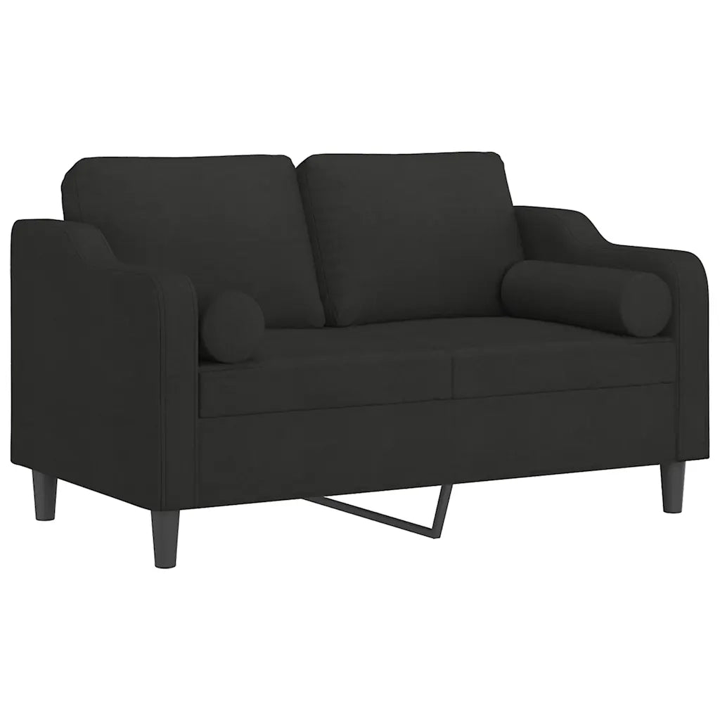 Divano a 2 Posti con Cuscini-Sofa 2 Posti con Cuscini Nero 120 cm in Tessuto 711590